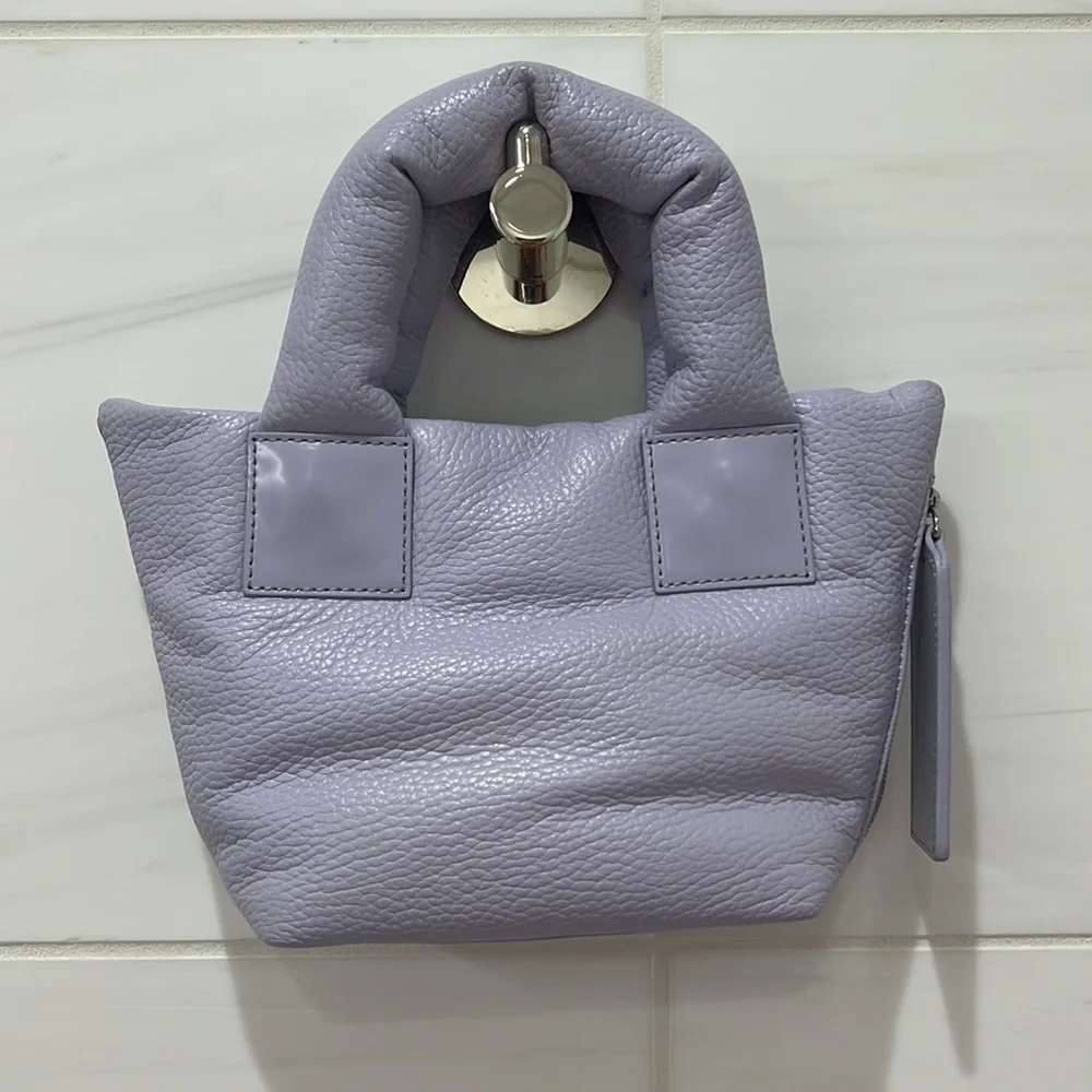 Kara | NWOT Lavender Pebble Leather Mini Puff Bag